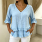 ⏰ Countdown läuft – 50% nur noch 3 Tage!🌺Elegantes Sommer-Oberteil für Damen mit Rüschen und V-Ausschnitt
