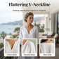 🎉NEUHEIT – ZEITLICH BEGRENZTES ANGEBOT 💞Gewebtes Damenkleid mit Rüschen am Saum und V-Ausschnitt