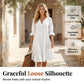 🎉NEUHEIT – ZEITLICH BEGRENZTES ANGEBOT 💞Gewebtes Damenkleid mit Rüschen am Saum und V-Ausschnitt