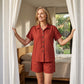 🗣️ 100.000 Leute schwärmen davon – probieren Sie es auch? 2-teiliges Set aus Damen-Hemd mit Knopfleiste und Shorts