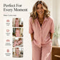 👗Damen Button-Up Oberteil & Weitbein-Hosen-Set – Schickes zweiteiliges Outfit ✨