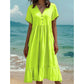 ⭐ 4,9 Sterne – nicht ohne Grund! 👗Midi-Kleid für Damen mit V-Ausschnitt, kurzen Ärmeln und Rüschen
