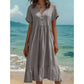 ⭐ 4,9 Sterne – nicht ohne Grund! 👗Midi-Kleid für Damen mit V-Ausschnitt, kurzen Ärmeln und Rüschen
