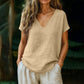 👕☀️🌿 BEFRISTETES ANGEBOT 50% RABATT! Damen V-Ausschnitt T-Shirt für den Sommer – Weiche, atmungsaktive leichte Baumwollmischung – Perfekt für lässige Tage, Besorgungen oder entspannte Wochenendmorgen 🌸😌