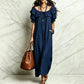 🌙 Heute um Mitternacht vorbei – verpassen Sie es nicht, sonst warten Sie ein Jahr! Maxikleid für Damen im Bohemian-Stil mit Rüschen am Ausschnitt
