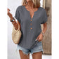 ☀️ 50 % RABATT FÜR BEGRENZTE ZEIT! 👚 Damen Freizeit-Top mit V-Ausschnitt – Kurze Ärmel, lockerer Schnitt, atmungsaktiv für Sommer & Alltag 🤍