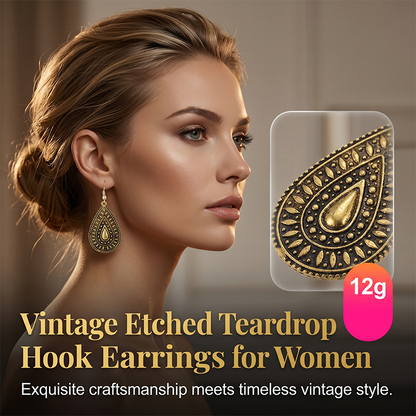 🏆 Verkaufsschlager – jetzt halber Preis! Vintage-Ohrringe für Damen mit geätzten Tropfenformen