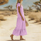🌸 Maxikleid für Damen mit V-Ausschnitt & Knöpfen – Locker, Feminin & Elegant, Rüschen am Saum, Atmungsaktiv, Passend für Jeden, S-3XL, 10 Farben ✨