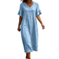 📢📢 Alle tragen es – noch nicht? Jetzt 50%! Locker sitzendes Midi-Kleid für Damen mit V-Ausschnitt und Quasten