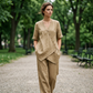 🚨 Eilmeldung: 50% endet heute Nacht! Set aus asymmetrischem Oberteil und Hose mit weitem Bein für Damen