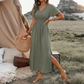 ⏰ Letzte Welle – Lager fast leer – 50% endet jederzeit！Damen Sommer V-Ausschnitt Seitenschlitz Maxikleid