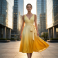 ⌛ Nur solange Vorrat reicht – danach regulärer Preis! Elegantes Damenkleid mit V-Ausschnitt, Farbverlauf und Taschen