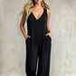 👗 JETZT 50 % RABATT! 🌊 Lässiger Sommer-Jumpsuit für Damen mit V-Ausschnitt – lockere, weite Beine, tiefe Seitentaschen und integrierte Kapuze – vom Strand direkt zum Abendessen ☀️