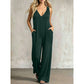👗 JETZT 50 % RABATT! 🌊 Lässiger Sommer-Jumpsuit für Damen mit V-Ausschnitt – lockere, weite Beine, tiefe Seitentaschen und integrierte Kapuze – vom Strand direkt zum Abendessen ☀️