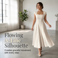 ⚡ Heute halber Preis! Elegantes A-Linien-Kleid für Damen mit quadratischem Ausschnitt, schmal geschnitten, langes Kleid
