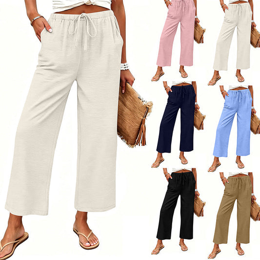🚀 Neu eingetroffen – 50% Probierpreis! ✨Lässige Damenhose mit weitem Bein und Kordelzug