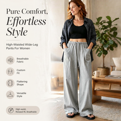 🧨 Bestseller ist zurück – alle, die beim letzten Mal leer ausgingen, jetzt zugreifen! Damen hoch taillierte weite Kordelzug-Hose