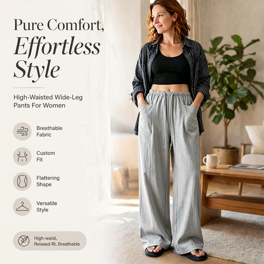 🧨 Bestseller ist zurück – alle, die beim letzten Mal leer ausgingen, jetzt zugreifen! Damen hoch taillierte weite Kordelzug-Hose