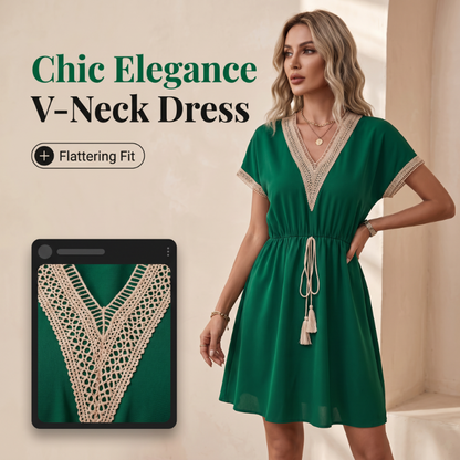 🏅 2000 Stück in 3 Tagen verkauft – schnell sein! Boho-Kleid mit V-Ausschnitt aus Spitze für Damen
