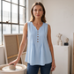 ⏰ Letzte Welle – Lager fast leer – 50% endet jederzeit！Ärmelloses Plissee-Tanktop mit V-Ausschnitt für Damen