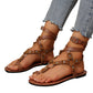 🚀 Neu eingetroffen – 50% Probierpreis! Flache Riemchensandalen für Damen im Gladiator-Stil mit Nieten, Knöchelriemen und Zehenschlaufe – Strandschuhe