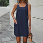 🌟 Der Look, den alle suchen – bei uns 50% günstiger! ✨Ärmelloses Tanktop-Kleid für Damen mit Taschen💕
