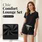 💚✨Lässiges Set für Damen – Lässiges Oberteil + Shorts mit Kordelzug | Weiches Premium-Material, ganztägiger Tragekomfort | 5 Farben🌿