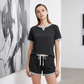 💚✨Lässiges Set für Damen – Lässiges Oberteil + Shorts mit Kordelzug | Weiches Premium-Material, ganztägiger Tragekomfort | 5 Farben🌿