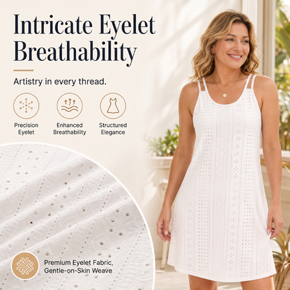 💎 Der Sommerhit 2026 – der Wahnsinn!✨Damen Sommer-Kleid mit Doppelträgern und Ösendetail💕