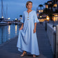 👗⭐ Top-bewertet – Maxikleid für Damen mit V-Ausschnitt und Rüschenärmeln
