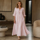 👗⭐ Top-bewertet – Maxikleid für Damen mit V-Ausschnitt und Rüschenärmeln