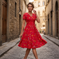 ⭐ 4,9 Sterne – nicht ohne Grund! 👗Damenkleid mit V-Ausschnitt, Blumenmuster und gedrehter Taille