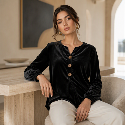 ✨🛍️Neu eingetroffen - Entspannte Samtbluse - Leicht & gepflegter Look für tägliche Eleganz