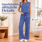 ⏰Nur noch heute 60% Rabatt!🔥Legeres ärmelloses Set für Damen: Oberteil mit Rundhalsausschnitt und Weite-Bein-Hose