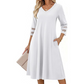 ⌛Zeitlich begrenztes Angebot-Legeres V-Ausschnitt-Midikleid für Damen