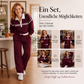 ⭐ 4,9 Sterne – nicht ohne Grund! Gestricktes Sweatshirt mit Streifenpatchwork und Weite-Hosen-Set für Damen
