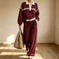 ⭐ 4,9 Sterne – nicht ohne Grund! Gestricktes Sweatshirt mit Streifenpatchwork und Weite-Hosen-Set für Damen