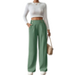 Ein absolutes Must-Have🔥👖 – Maßgeschneiderte Hose mit hoher Taille und 4 Metallknöpfen – Formbetonte Taille und knitterfreier Tragekomfort für die Arbeit oder das Wochenende