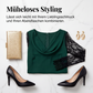 🌸 A-Linien-Kleid mit Spitzenärmeln – Leichter, fließender Stoff & femininer Wasserfallausschnitt – Ideal für warme Tage & festliche Anlässe