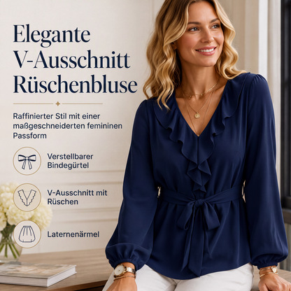 🗣️ 100.000 Leute schwärmen davon – probieren Sie es auch? Elegante Damenbluse mit Rüschen und Taillengürtel