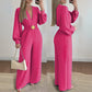 👗 Eleganter Jumpsuit mit V-Ausschnitt, weitem Bein & Gürtel – Figurschmeichelnd, vielseitig & stilvoll | Perfekt für Büro, Events & besondere Anlässe – Jetzt -50%