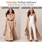 Maxikleid mit langen Ärmeln und Gürtel für Damen, klassischer Kragen, langes Kleid für Urlaub und Resort