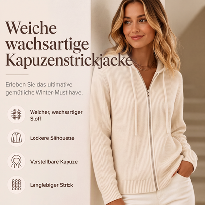 ⌛ Nur solange Vorrat reicht – danach regulärer Preis! Gestrickte Kapuzen-Cardigan mit Reißverschluss für Damen
