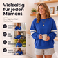 Oversize Gestreifter Damen-Pullover mit Rundhalsausschnitt