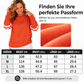 Oversize Gestreifter Damen-Pullover mit Rundhalsausschnitt