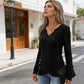 🍁👚Herbstkollektion – 50 % Rabatt🛍️Damen V-Ausschnitt Strick-Top mit asymmetrischem Saum