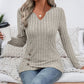 🍁👚Herbstkollektion – 50 % Rabatt🛍️Damen V-Ausschnitt Strick-Top mit asymmetrischem Saum