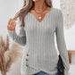 🍁👚Herbstkollektion – 50 % Rabatt🛍️Damen V-Ausschnitt Strick-Top mit asymmetrischem Saum