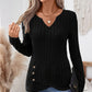 🍁👚Herbstkollektion – 50 % Rabatt🛍️Damen V-Ausschnitt Strick-Top mit asymmetrischem Saum