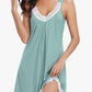 🌙👗50 % Rabatt！💤Elegantes Nachthemd mit V-Ausschnitt und Spitze
